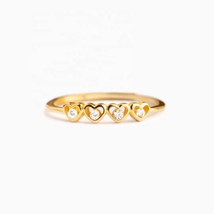 Joyería fina lindo anillo de eternidad 925 plata esterlina 18K chapado en oro hueco corazón CZ circón anillo de dedo para mujer regalo de boda - Product Image 5