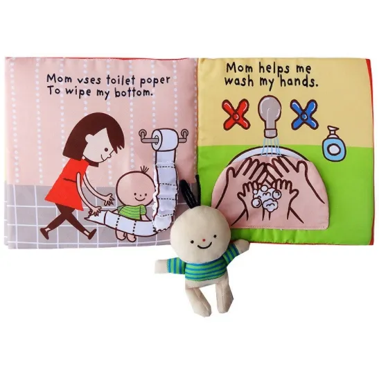 Livro de pano de banho para bebês, livro de pano de banheiro com rasgo de papel, que não pode ser lavado, quebra-cabeça para educação infantil