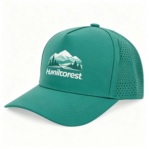 Water Resistant Hydro Waterproof Sports Hat 7 Panel Laser Cut Hole Custom Perforated Snapback Baseball <b>Cap</b> - Product Image 1