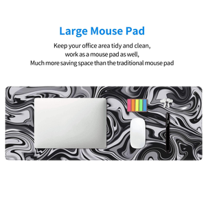 Tóm tắt đen trắng đá cẩm thạch chất lỏng địa hình sóng lỏng chơi game bàn phím chuột Pad Mousepad bàn Mat mở rộng XL khâu cạnh - Product Image 5