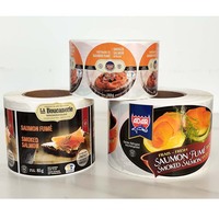 Étiquettes d'emballage alimentaire en vinyle adhésif étanche personnalisées, étiquette autocollante de bouteille imprimée d'autocollants de logo alimentaire