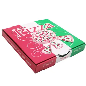 Preço reciclável logotipo personalizado colorido pizza papel ondulado caixa