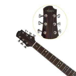 Wholesale Price Gloss Aiersi Brand Cutaway All Solid Mahogany Body Steel <b>String</b> Acoustic Guitar - Product Image 3
