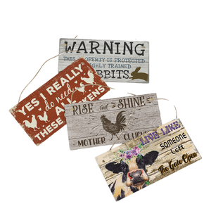 עץ משק בית עץ תליית שלט צבועה בחווה צבועה משק חיות עבור פרגית סוסים עוף עץ לקישוט הבית - Product Image 1