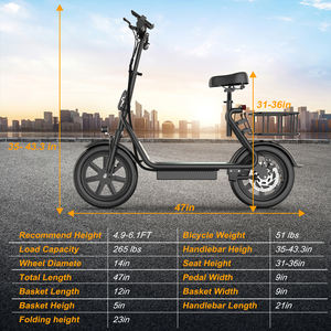 ESBS Pro EU UK US entrepôt en stock avec siège et boîte de rangement arrière pliante scooter électrique pour les loisirs navettage - Product Image 3