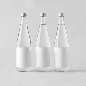 Лидер продаж, оптовая продажа, высокая прозрачная бутылка для напитков с длинным горлышком, 500 мл, стеклянная бутылка для воды, бутылка для водки 750 мл