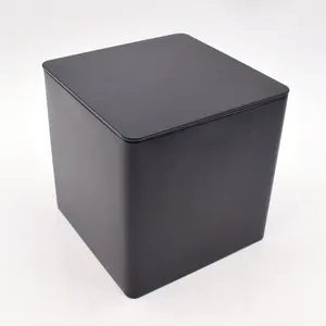 Wiederverwendbare großhandel individuell bedruckte weiße schwarze geschenkverpackung Zinnbox Behälter große metallische quadratische Geschenk-Keks-Dose