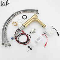 Robinet automatique à capteur en acier inoxydable SUS304 brossé or, sans plomb, intelligent et sans contact, pour lavabo, idéal pour hôtels, gymnases et personnalisation de projets