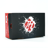 Caja de Cartón Corrugado Impresa a Color con Diseño Personalizado Gratuito para Zapatos, Empaque de Compras Negro