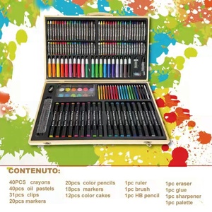 Hộp Gỗ 188 Mảnh Cho Trẻ Em Vẽ Nghệ Thuật Bằng Bút Chì Màu, Phấn Màu Dầu, Bút Chì Màu, Bánh Màu Nước - Product Image 6