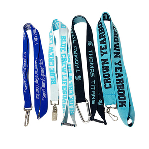 Premium Double-sided Woven Jacquard <b>Polyester</b> <b>Lanyard</b> Multiple Hook Options Woven <b>Polyester</b> <b>Lanyard</b> with Large Carabiner Clip - Product Image 2