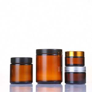 Pots en verre brun 5g-100g vides à large ouverture pour baume à lèvres et crème contour des yeux, avec bouchon à vis en aluminium, emballage cosmétique pour soins de la peau - Product Image 2