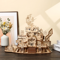 Commande en gros de puzzles 3D en bois pour adultes, modèle de maison hantée d'Halloween en bois 3D, décoration de fête, cadeau