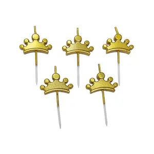 <span class=keywords><strong>5</strong></span> pièces nouveauté couronne à la main écologique <span class=keywords><strong>paraffine</strong></span> cire fête d'anniversaire bougies d'anniversaire pour enfants adultes en gros - Product Image 5