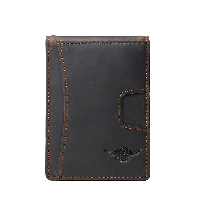 Money Clip Slim Minimalist Wallet for Men RFID Blocking Slim Leather Wallets for Men Bifold Front Pocket Wallet for Men