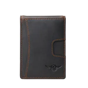 Money Clip Slanke Minimalistische Portemonnee Voor Mannen Rfid Blocking Slanke Lederen Portefeuilles Voor Mannen Tweevoudige Voorzak Portemonnee Voor Mannen