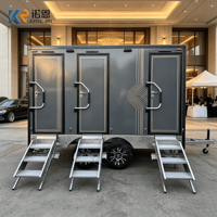 Toilettes publiques extérieures, toilettes portables, toilettes mobiles, salle de bain portable extérieure, remorque de toilettes commerciale à 2 cabines