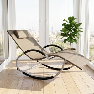 New Rocking <b>Reclining</b> Stainless Steel Beach Camping Picnic <b>Folding</b> <b>Chairs</b> Outdoor Wholesale - Product Image 1