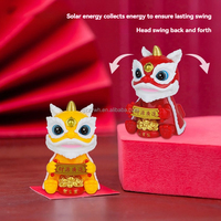 Statues de lion dansant de 2 pouces, tête qui se balance, Feng Shui, solaire, pour la décoration de la maison, des restaurants et les cadeaux du Nouvel An