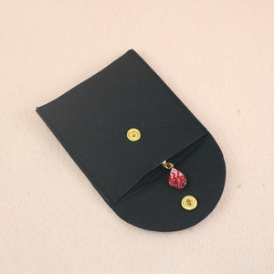 Factory Customized Reusable Jewelry Pouch Bag with Button Closure and Screen Printed Logo for <b>Rings</b> Earrings & Bracelets - Product Image 5
