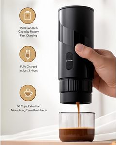 เครื่องชงกาแฟเอสเพรสโซแบบพกพาอัตโนมัติสำหรับรถยนต์ 20 แท่ง ใช้กับผงกาแฟแคปซูลแบบอุ่นร้อนเองได้ ช่องเสียบ USB-C กันน้ำ IPX5 ทำจากพลาสติก - Product Image 5