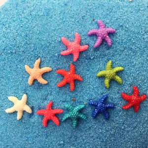 Ornements d'étoiles de mer en résine colorée, décorations d'aquarium à fond plat pour réservoir d'animaux de compagnie, 10 couleurs, tailles mixtes, petites - Product Image 3