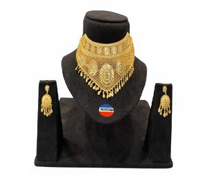 Elegant Fashion Gold Plated Jewelry <b>Choker</b> <b>Necklace</b> Set <b>for</b> <b>Women</b> Exclusive Design <b>for</b> Party Wear Wedding Occasions Evening - Product Image 2