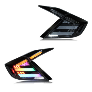 Luces Traseras LED RGB HOSI para Honda Civic 2016-2020 Sedán Décima Generación con Animación Dinámica, Estilo <span class=keywords><strong>Mugan</strong></span>, Ensamblaje de Luces Traseras LED - Product Image 1