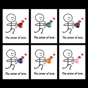 Cristallo Naturale di Agata 2026 dalla Serie di Carte '<span class=keywords><strong>Freccia</strong></span> dell'Amore', Tecnica di Incisione a Mano, Carta a <span class=keywords><strong>Cuore</strong></span> 15mm - Product Image 6