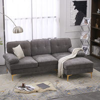 Wohn möbel Weiß Großer Stoff 3-Sitzer-Sofa Schnitts ofa Bequemes L-förmiges Sofa