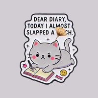 Broche émaillée avec citations de chats mignons DEAR DIARY, épingles de revers, badges pour sacs à dos, accessoires vestimentaires, bijoux amusants, cadeaux