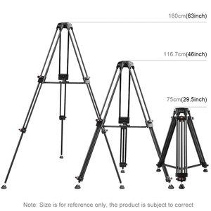 PULUZ-trípode profesional de aleación de aluminio para cámara <span class=keywords><strong>DSLR</strong></span> SLR, videocámara de alta resistencia, altura ajustable - Product Image 3