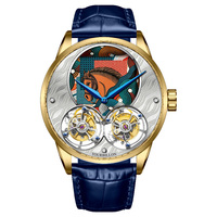 Montre Homme OEM/ODM Personnalisée Nouveau Design 2026 Cheval du Zodiaque Double Tourbillon Lumineuse Étanche