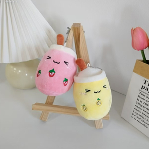 Weiche Baumwolle Kuscheltiere Spielzeug Süße Boba Schlüssel anhänger mit Milch tee Tasse Plüschtiere Bubble Tea Anhänger Tasche Charme Großhandel - Product Image 4