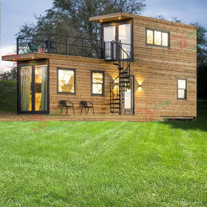 Doppio piano contenitore di legno casa prezzo competitivo cabina prefabbricata telaio in legno <span class=keywords><strong>giardino</strong></span> Cottage - Product Image 6