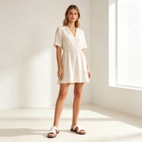Sandales plates respirantes pour femmes à brides croisées tressées, en similicuir, à bout ouvert, style coréen, pour l'été et la plage, décontractées