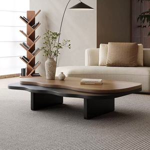 Nuovo Tavolino da Caffè Moderno 2025 con Design Bicolore, in Legno Massello per Soggiorno e Uso Domestico - Product Image 3