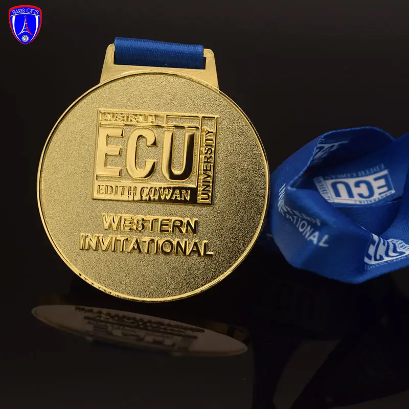 Medalla conmemorativa de la Universidad Australiana, medalla de oro 3D de invitación, hecha por Shen PBG