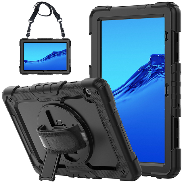 For Huawei Mediapad T5 10.1 Inch Shoulder Strap Silicone case Built in Kickstand on Back