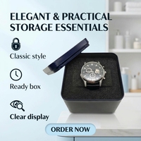 Boîte en étain carrée personnalisée pour montre, 85x85x70mm, avec insert en mousse pour emballage cadeau, vente en gros