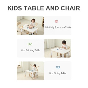 Table d'étude en bois SINKIPA pour enfants et ensemble de 2 chaises, réglable en hauteur sur 6 niveaux, mobilier pour enfants pour la peinture, la salle à manger, la chambre, l'école - Product Image 3