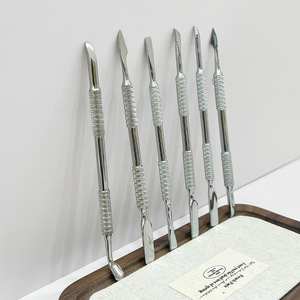 Pousse-cuticules en acier inoxydable, outil de manucure pour éliminer les peaux mortes, pour les soins professionnels des ongles - Product Image 5
