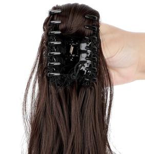 Extension per <span class=keywords><strong>capelli</strong></span> a coda di cavallo con clip da 8-30 pollici, in <span class=keywords><strong>capelli</strong></span> Remy europei, ricci castani, senza grovigli, facili da usare per <span class=keywords><strong>donna</strong></span> - Product Image 4