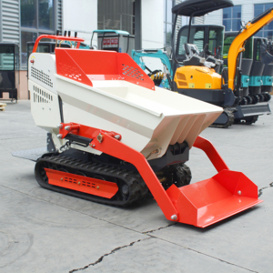Mini-dumper autochargeur chenillé de fabrication chinoise, chargeur frontal, 800 kg, à essence, petit transporteur sur chenilles - Product Image 5