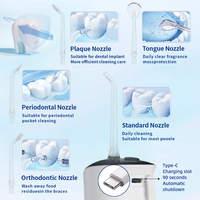 Irrigador bucal dental portátil más vendido en Alibaba Dispositivo de blanqueamiento dental Función eléctrica inalámbrica Waterflosser de plástico