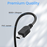 Cable USB AM/Mini B 3A de Carga Rápida Personalizado, con Malla de Protección de PVC, para Computadora, Escáner de Código de Barras, Impresora (Certificado CE/FCC)