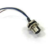 Connecteur d'alimentation étanche M12 5 broches DIN, femelle/mâle, montage frontal, blindage fixe, type panneau PCB, prise à souder, indice de protection IP68