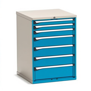 Fami Master Key Comfort <b>Drawer</b> Cabinet 7 <b>Drawers</b> 714x726x1000 Mm Light Grey Ral7035 <b>Tool</b> Storage - Product Image 2
