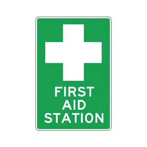 Customized Color Design Printing PVC Material Safety First Aid Station Safe Condition Warning Signaling Safety Sign And Labels