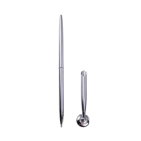 Support de bureau accessoire support à bille entonnoir artisanat mince métal rétractable or argent stylo de bureau